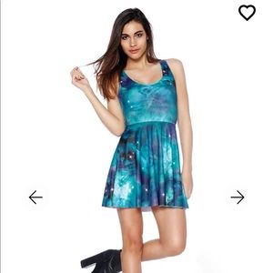 Blackmilk clothing limited teal galaxy reversible skater dress